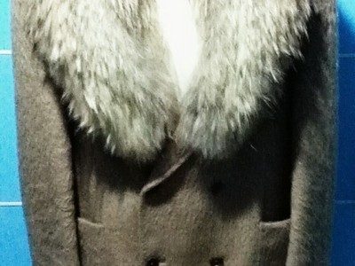 Cashmere and wool overcoat with fur